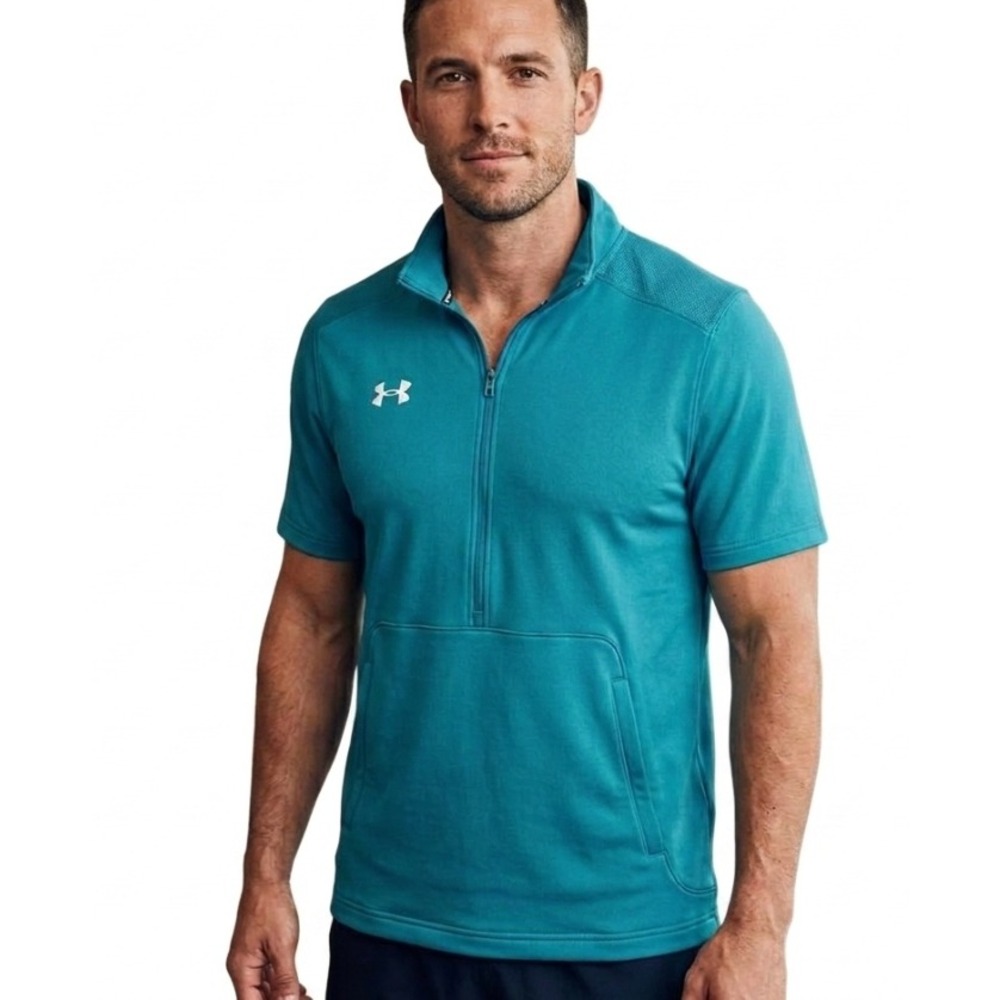 Under Armour‎ Mens 1/4 Zip Short Sleeve Motivate Pullover Teal Small NWT